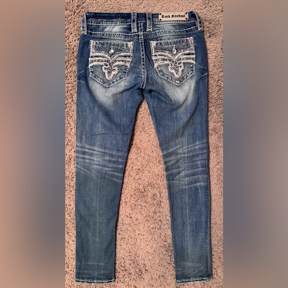 Excellent Like New Rock Revival Jena Skinny Jeans 28